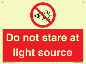 Do not stare at light source